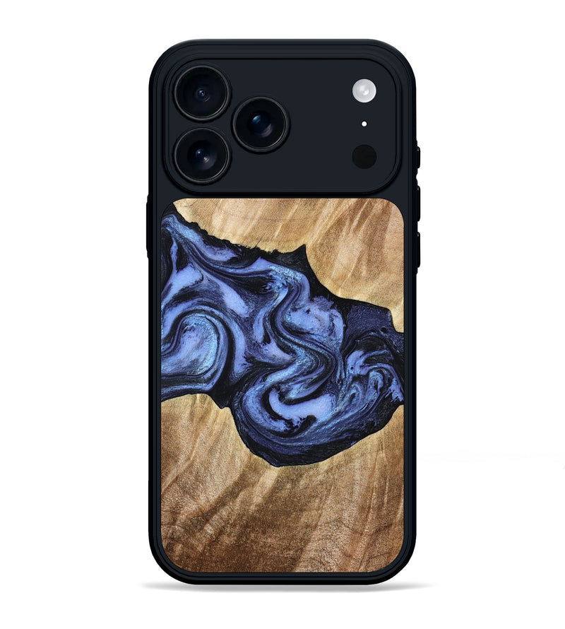 iPhone 17 Pro Max Wood Phone Case - Semaj (Blue, 777167)