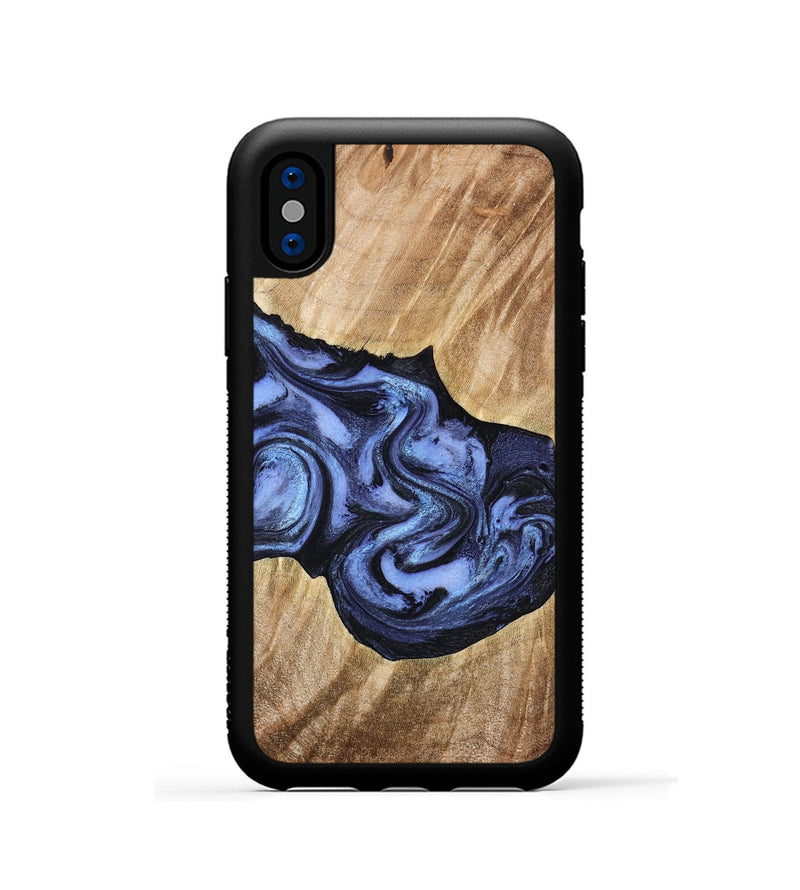 iPhone Xs Wood Phone Case - Semaj (Blue, 777167)
