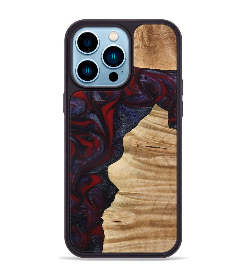 iPhone 14 Pro Max Wood Phone Case - Savanna (Red, 777544)