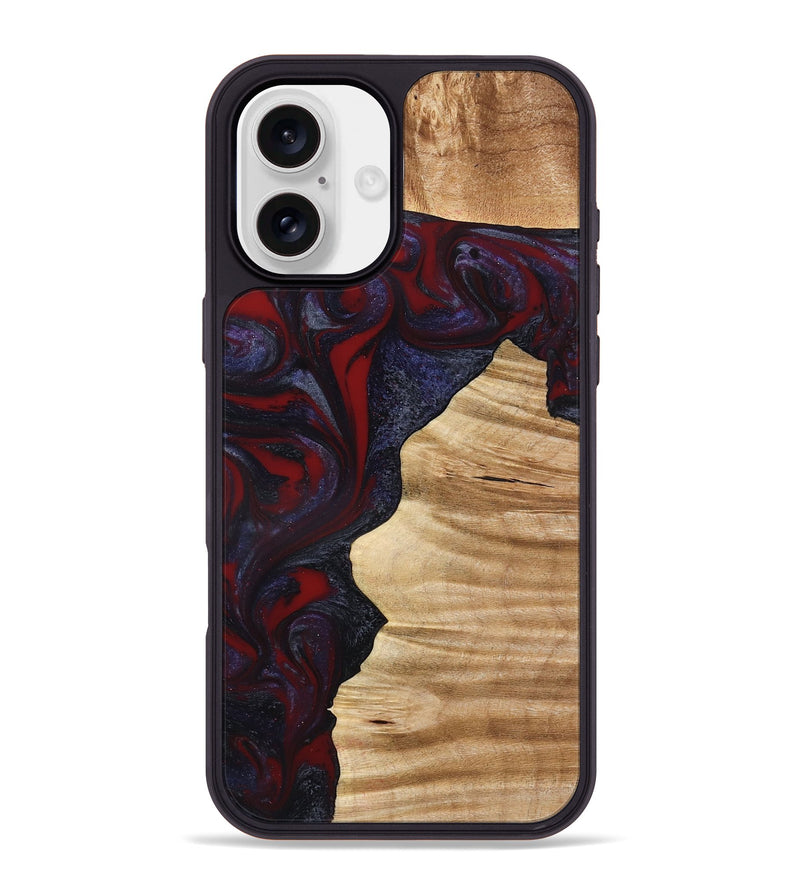 iPhone 16 Plus Wood Phone Case - Savanna (Red, 777544)