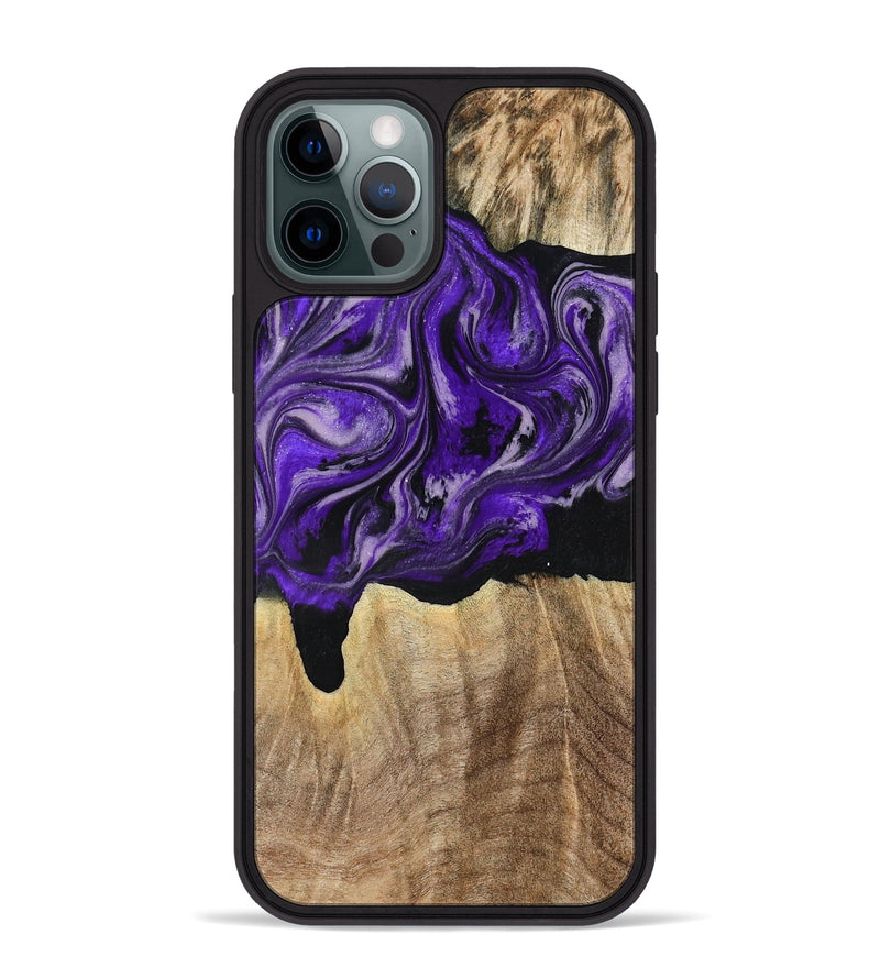 iPhone 12 Pro Max Wood Phone Case - Shelli (Purple, 777548)