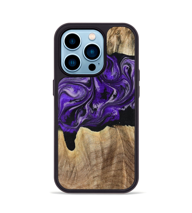 iPhone 14 Pro Wood Phone Case - Shelli (Purple, 777548)