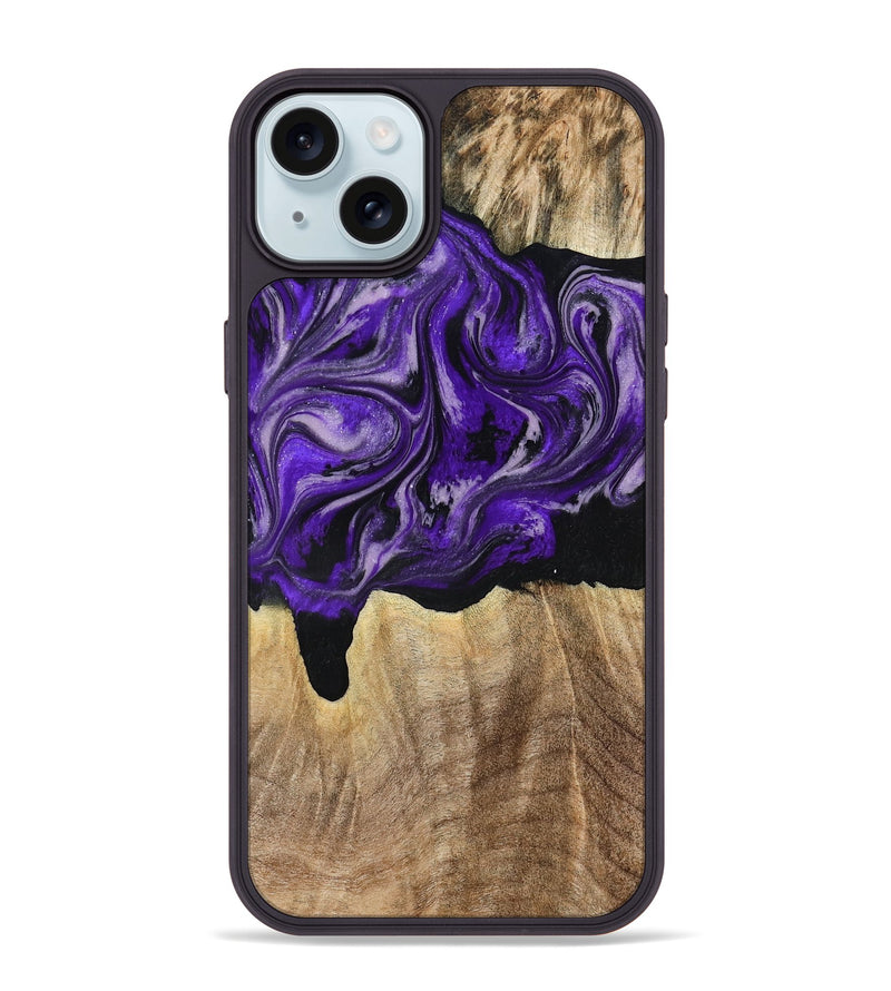 iPhone 15 Plus Wood Phone Case - Shelli (Purple, 777548)