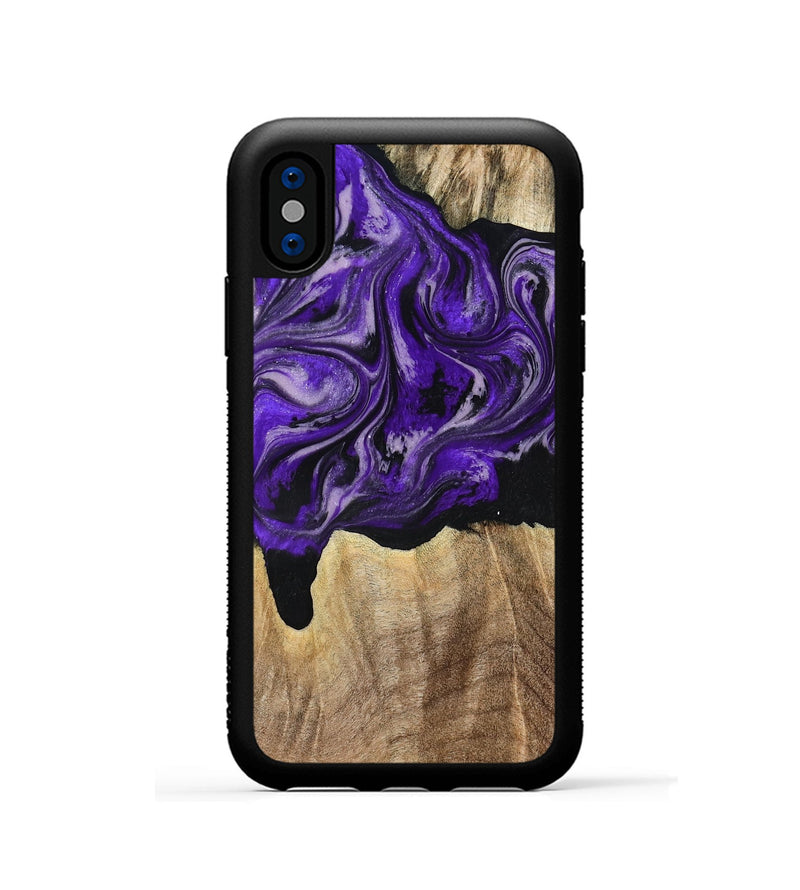 iPhone Xs Wood Phone Case - Shelli (Purple, 777548)
