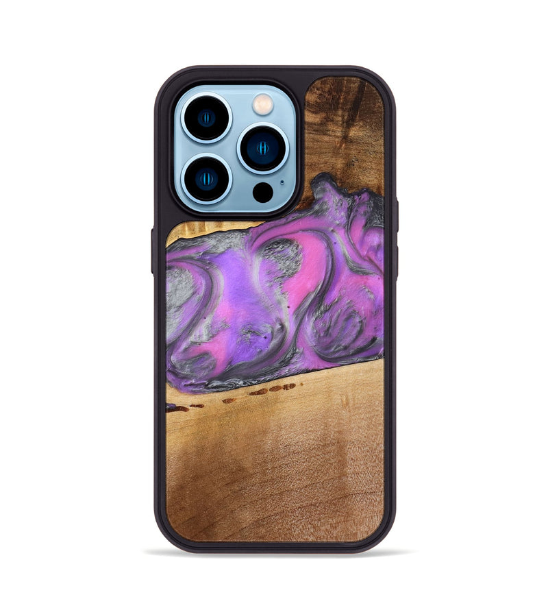 iPhone 14 Pro Wood Phone Case - Nayeli (Purple, 777549)