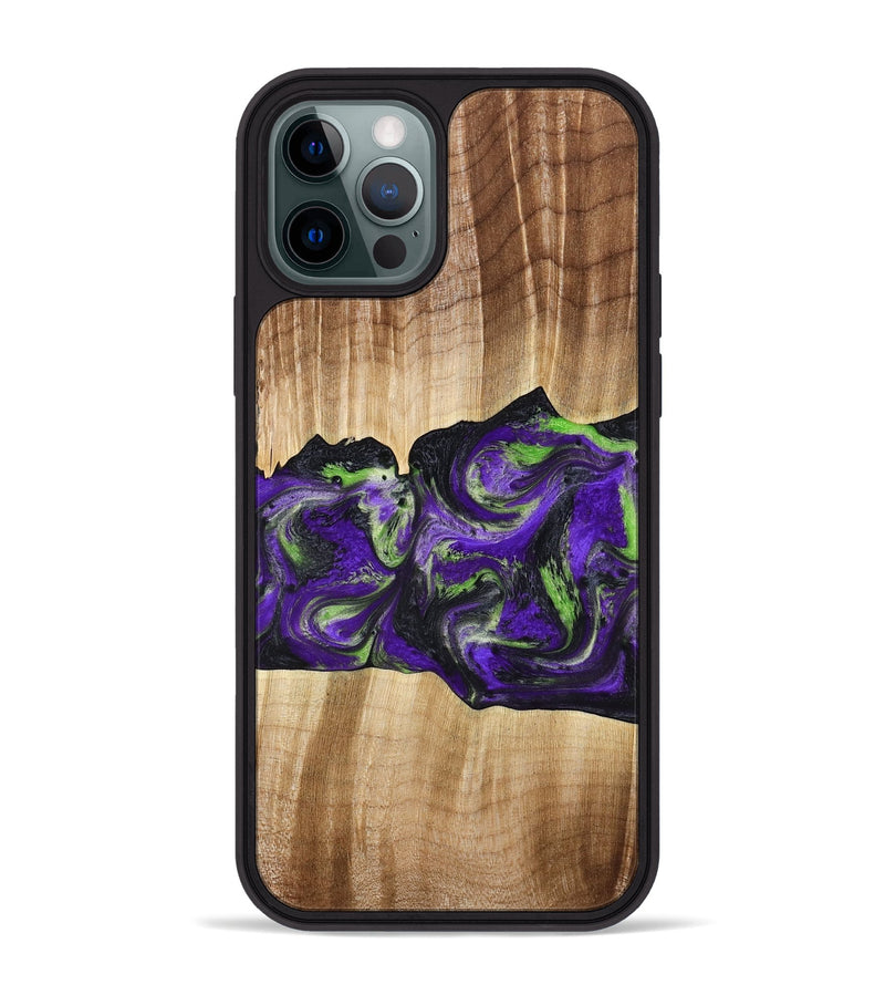 iPhone 12 Pro Max Wood Phone Case - Triston (Purple, 777550)