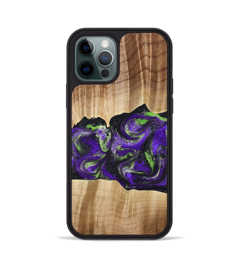 iPhone 12 Pro Wood Phone Case - Triston (Purple, 777550)