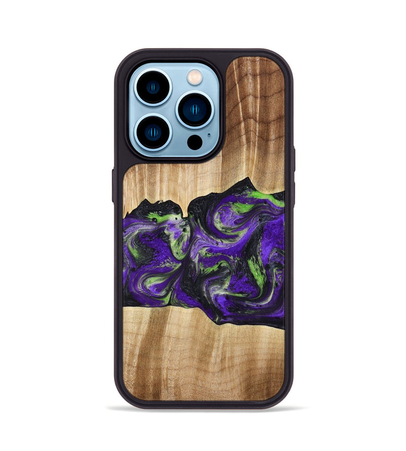 iPhone 14 Pro Wood Phone Case - Triston (Purple, 777550)