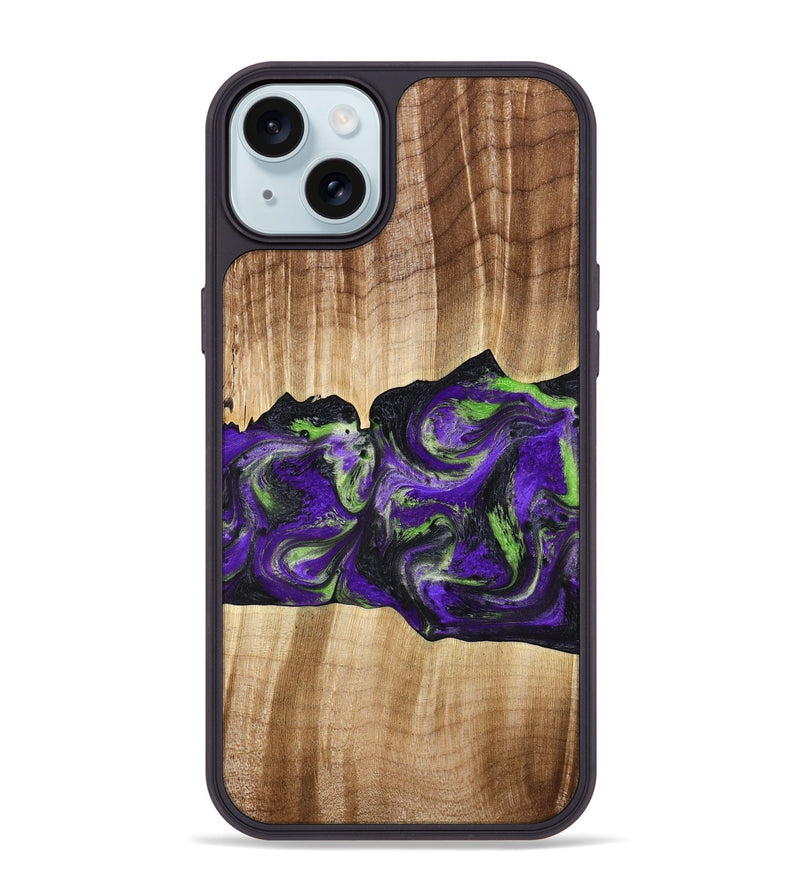 iPhone 15 Plus Wood Phone Case - Triston (Purple, 777550)