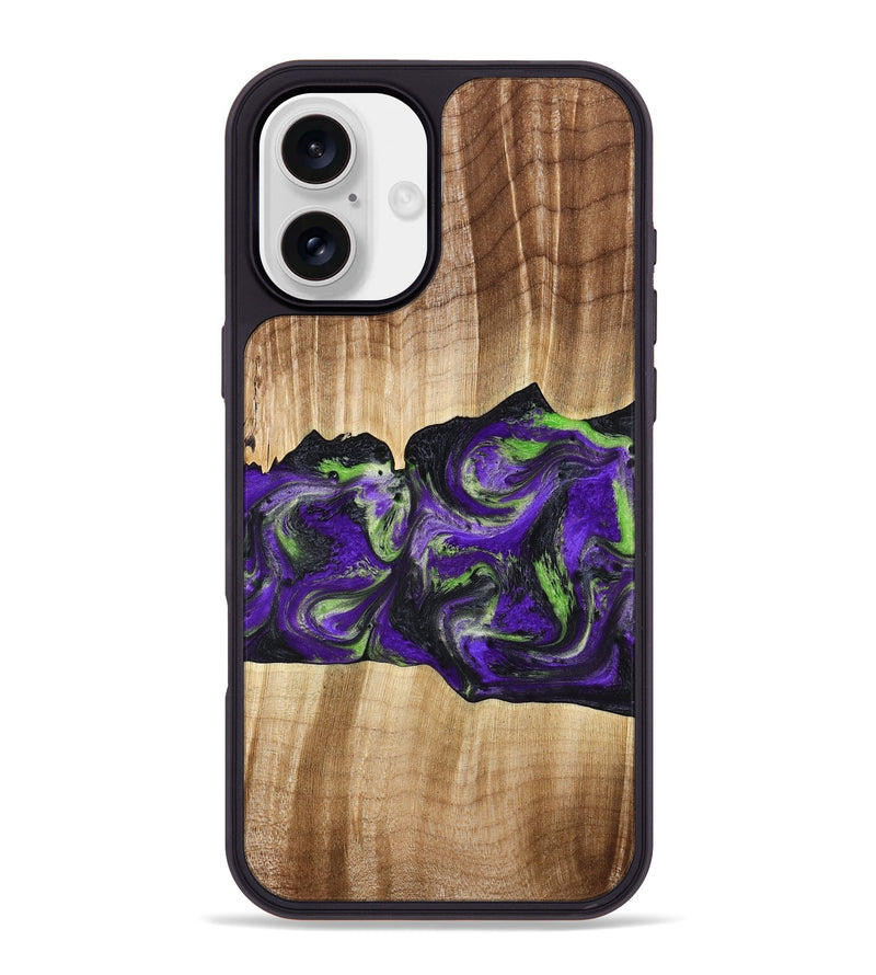 iPhone 16 Plus Wood Phone Case - Triston (Purple, 777550)