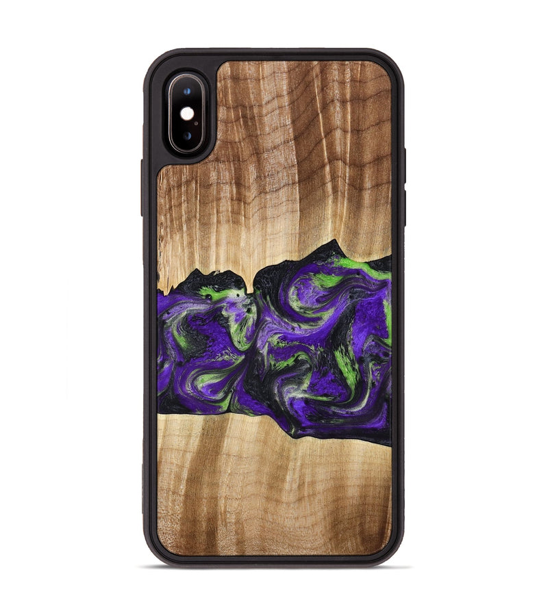 iPhone Xs Max Wood Phone Case - Triston (Purple, 777550)
