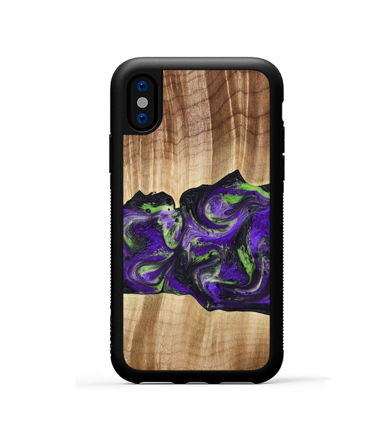 iPhone Xs Wood Phone Case - Triston (Purple, 777550)