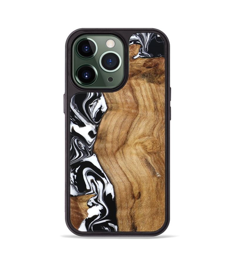 iPhone 13 Pro Wood Phone Case - Belen (Black & White, 777566)
