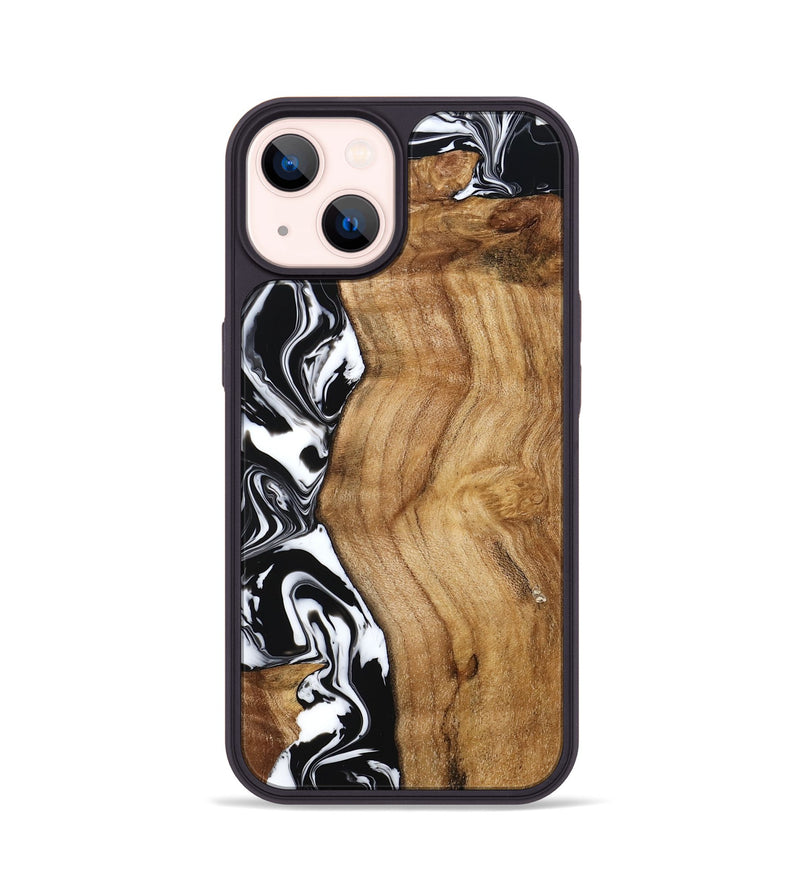 iPhone 14 Wood Phone Case - Belen (Black & White, 777566)