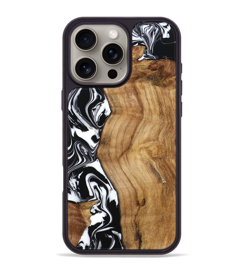 iPhone 16 Pro Max Wood Phone Case - Belen (Black & White, 777566)