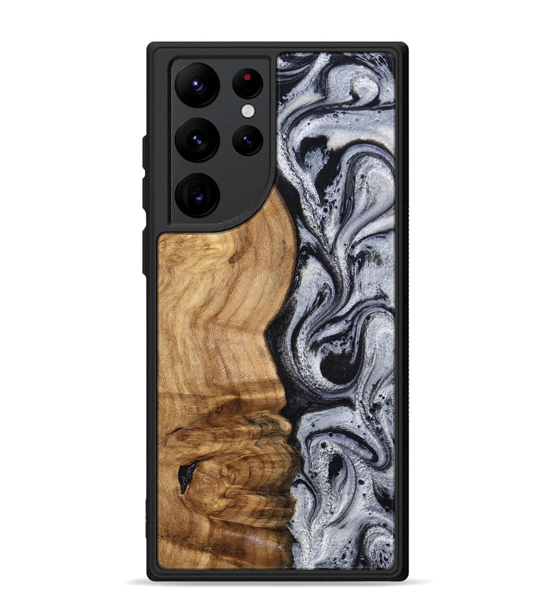 Galaxy S22 Ultra Wood Phone Case - Eulalia (Black & White, 777567)