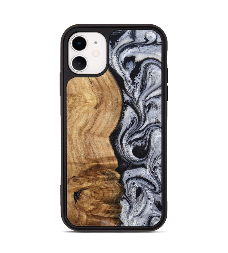 iPhone 11 Wood Phone Case - Eulalia (Black & White, 777567)