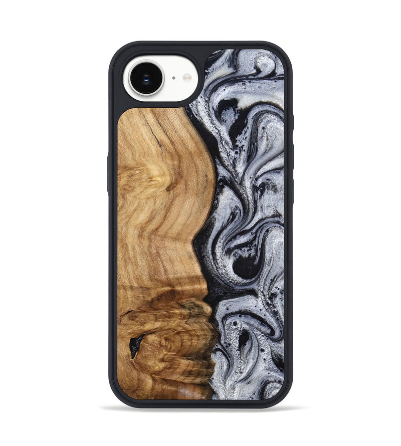iPhone 16e Wood Phone Case - Eulalia (Black & White, 777567)