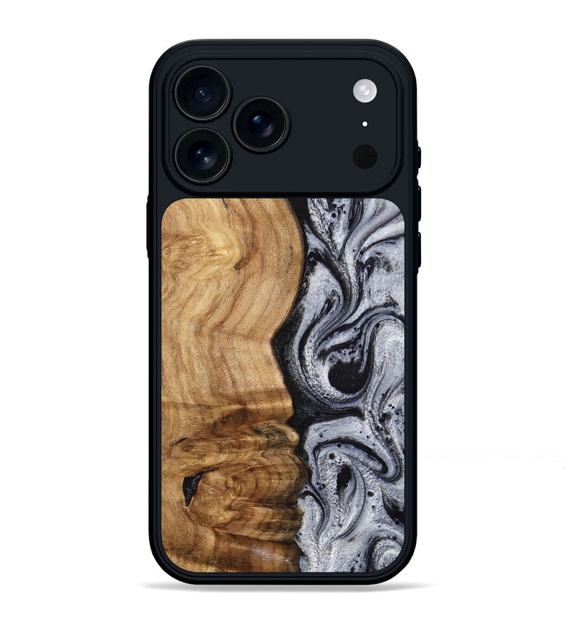 iPhone 17 Pro Max Wood Phone Case - Eulalia (Black & White, 777567)