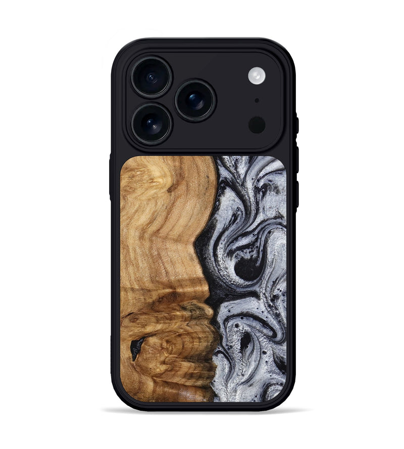 iPhone 17 Pro Wood Phone Case - Eulalia (Black & White, 777567)