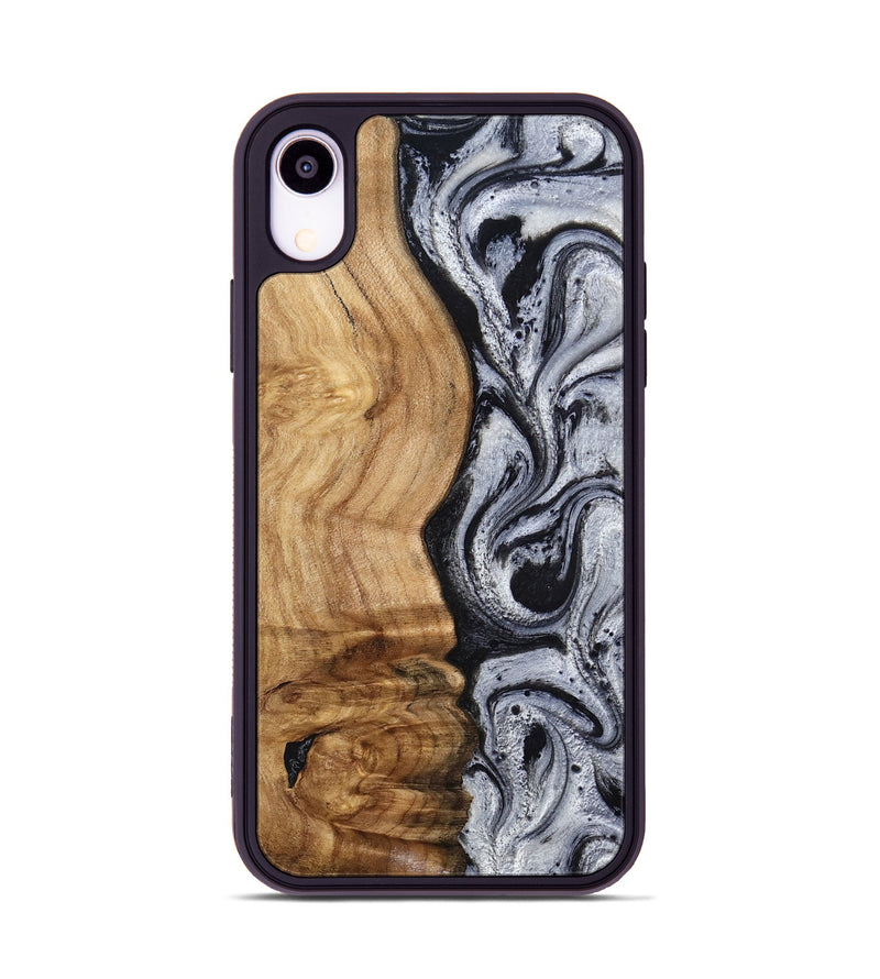 iPhone Xr Wood Phone Case - Eulalia (Black & White, 777567)