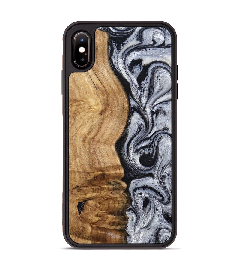 iPhone Xs Max Wood Phone Case - Eulalia (Black & White, 777567)