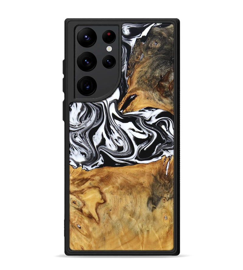 Galaxy S22 Ultra Wood Phone Case - Laisha (Black & White, 777573)
