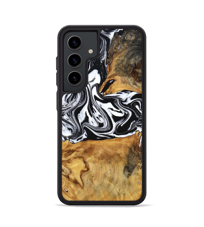 Galaxy S24 Wood Phone Case - Laisha (Black & White, 777573)