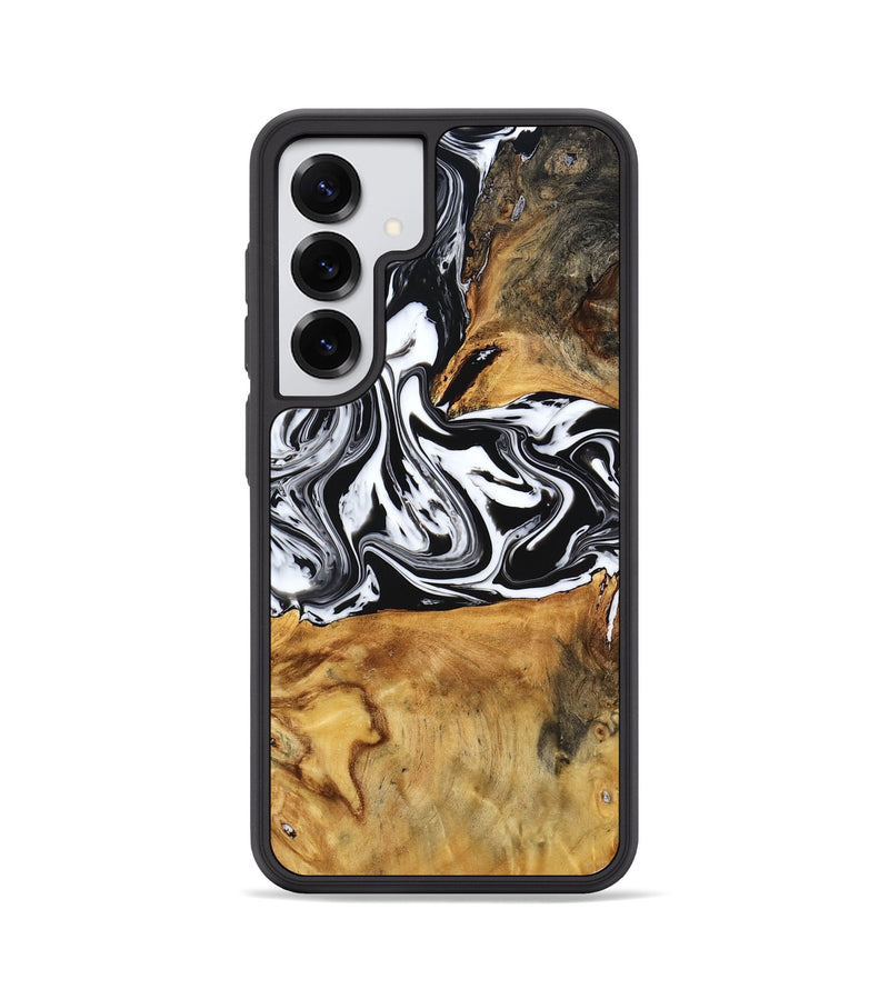 Galaxy S25 Wood Phone Case - Laisha (Black & White, 777573)