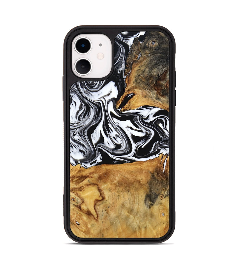 iPhone 11 Wood Phone Case - Laisha (Black & White, 777573)