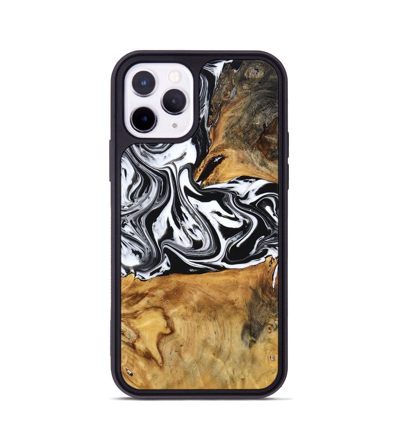 iPhone 11 Pro Wood Phone Case - Laisha (Black & White, 777573)