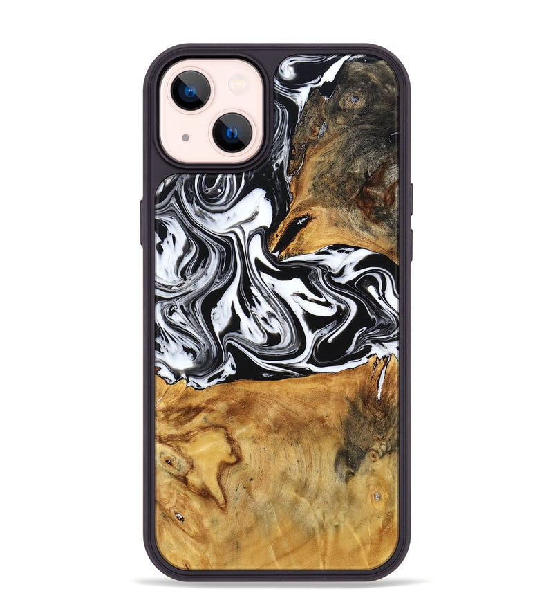 iPhone 14 Plus Wood Phone Case - Laisha (Black & White, 777573)