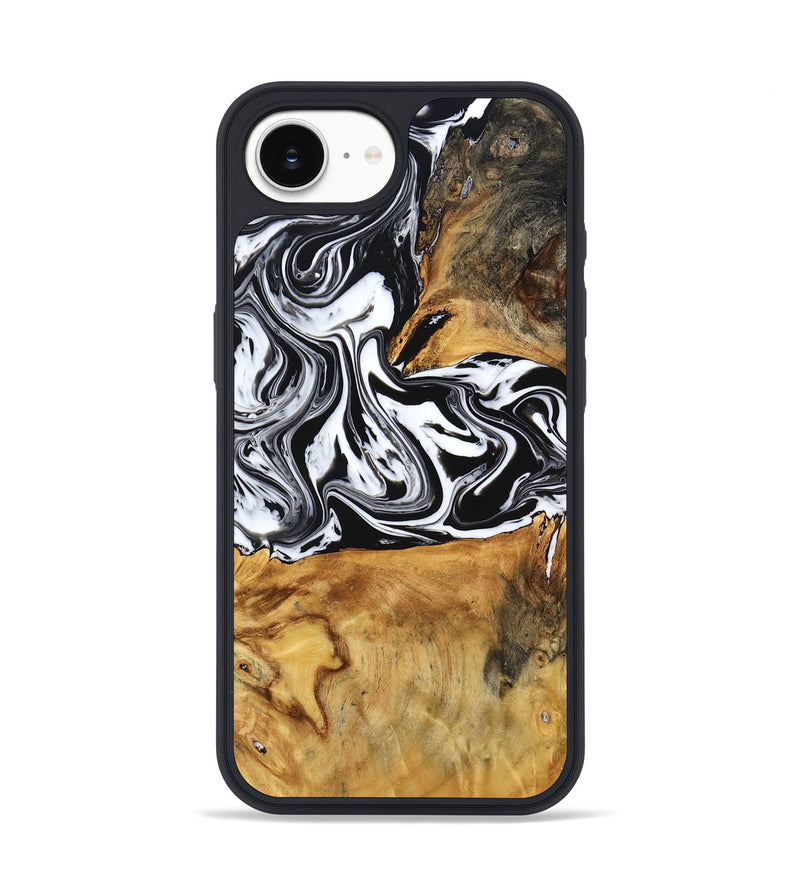 iPhone 16e Wood Phone Case - Laisha (Black & White, 777573)