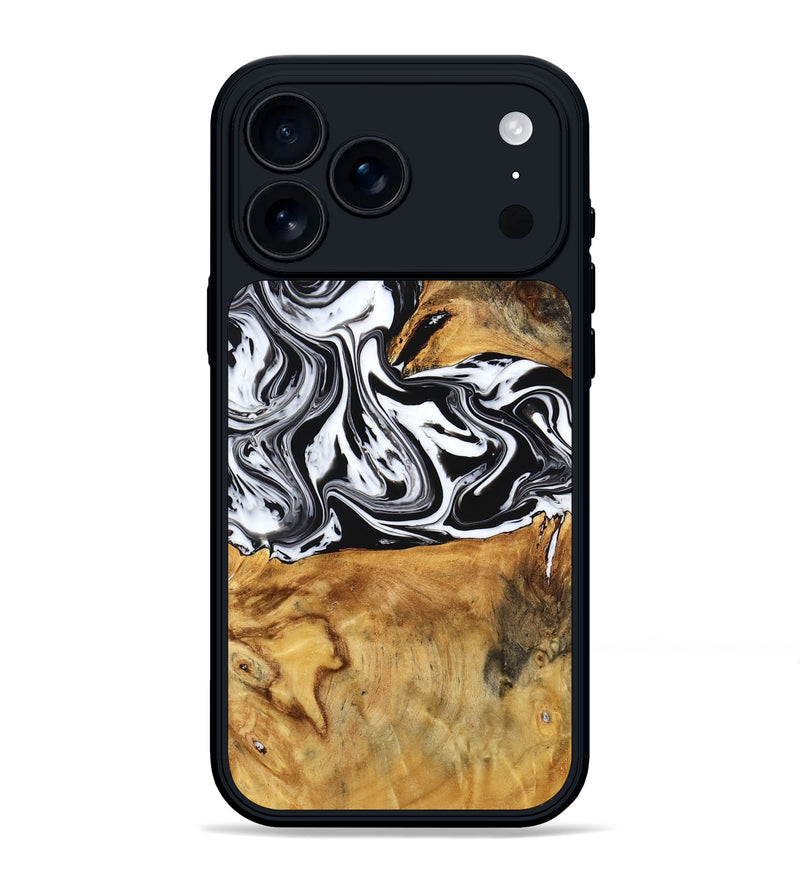 iPhone 17 Pro Max Wood Phone Case - Laisha (Black & White, 777573)