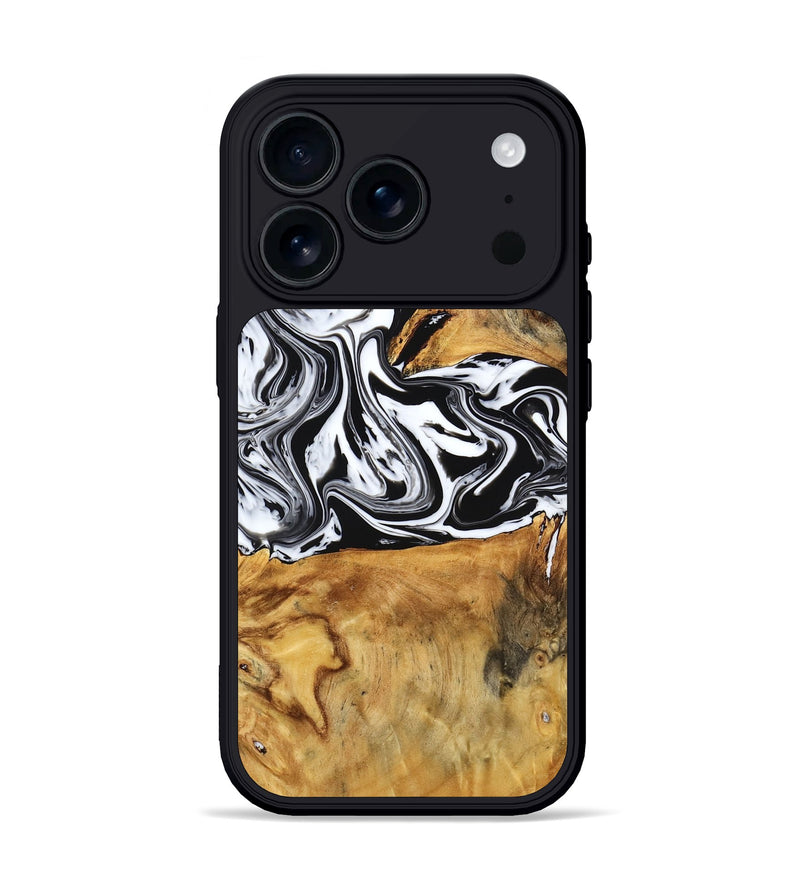 iPhone 17 Pro Wood Phone Case - Laisha (Black & White, 777573)