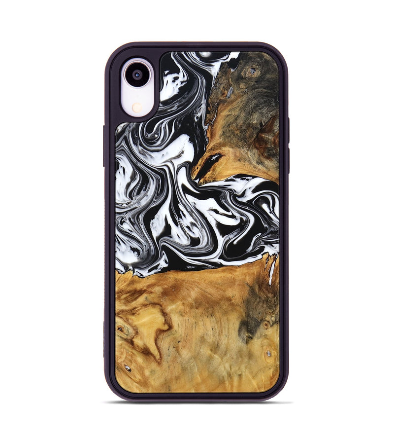 iPhone Xr Wood Phone Case - Laisha (Black & White, 777573)