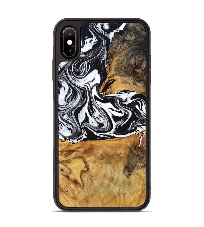 iPhone Xs Max Wood Phone Case - Laisha (Black & White, 777573)