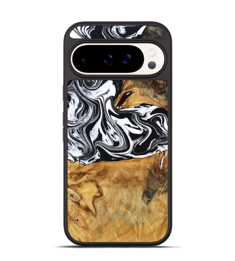 Pixel 9 Pro Wood Phone Case - Laisha (Black & White, 777573)