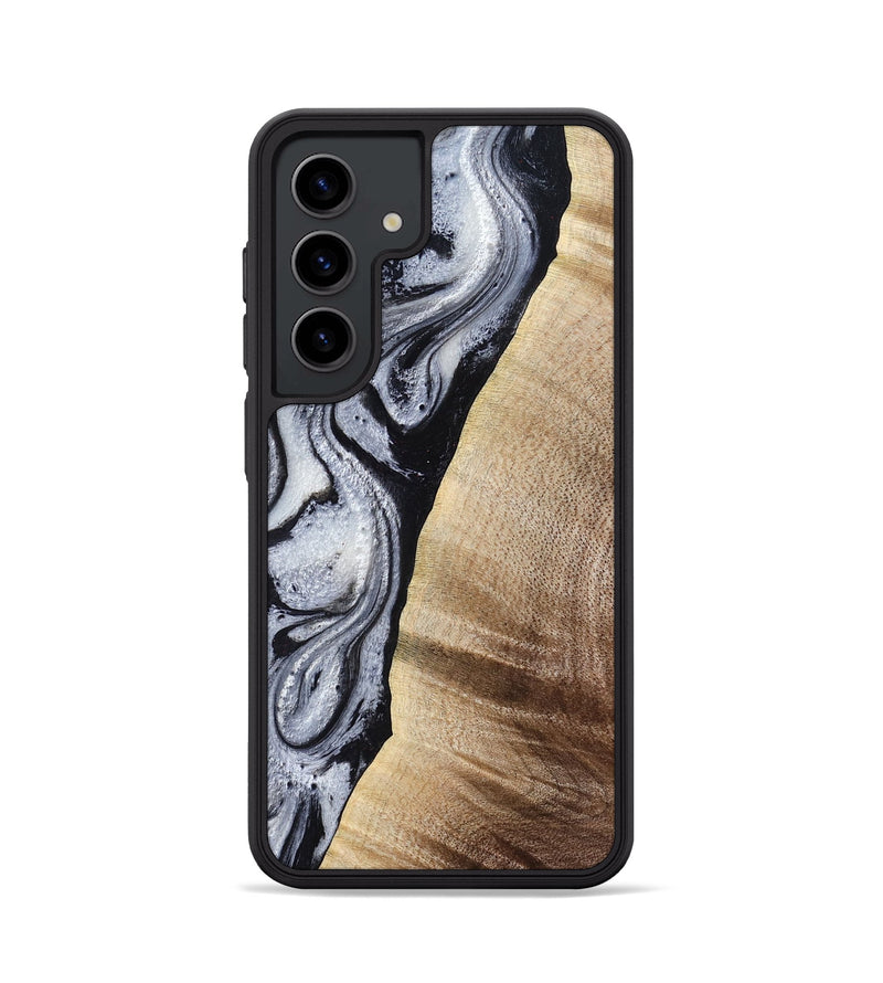 Galaxy S24 Wood Phone Case - Kate (Black & White, 777574)