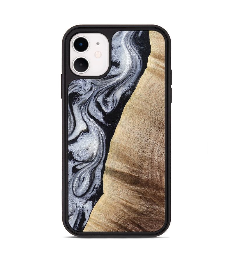 iPhone 11 Wood Phone Case - Kate (Black & White, 777574)