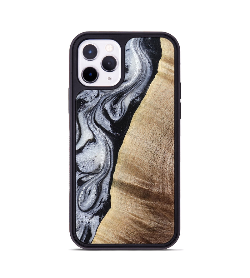 iPhone 11 Pro Wood Phone Case - Kate (Black & White, 777574)