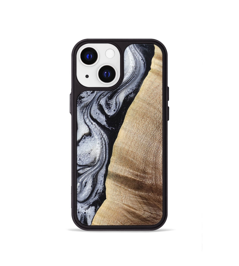 iPhone 13 mini Wood Phone Case - Kate (Black & White, 777574)