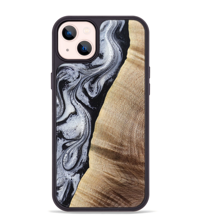 iPhone 14 Plus Wood Phone Case - Kate (Black & White, 777574)
