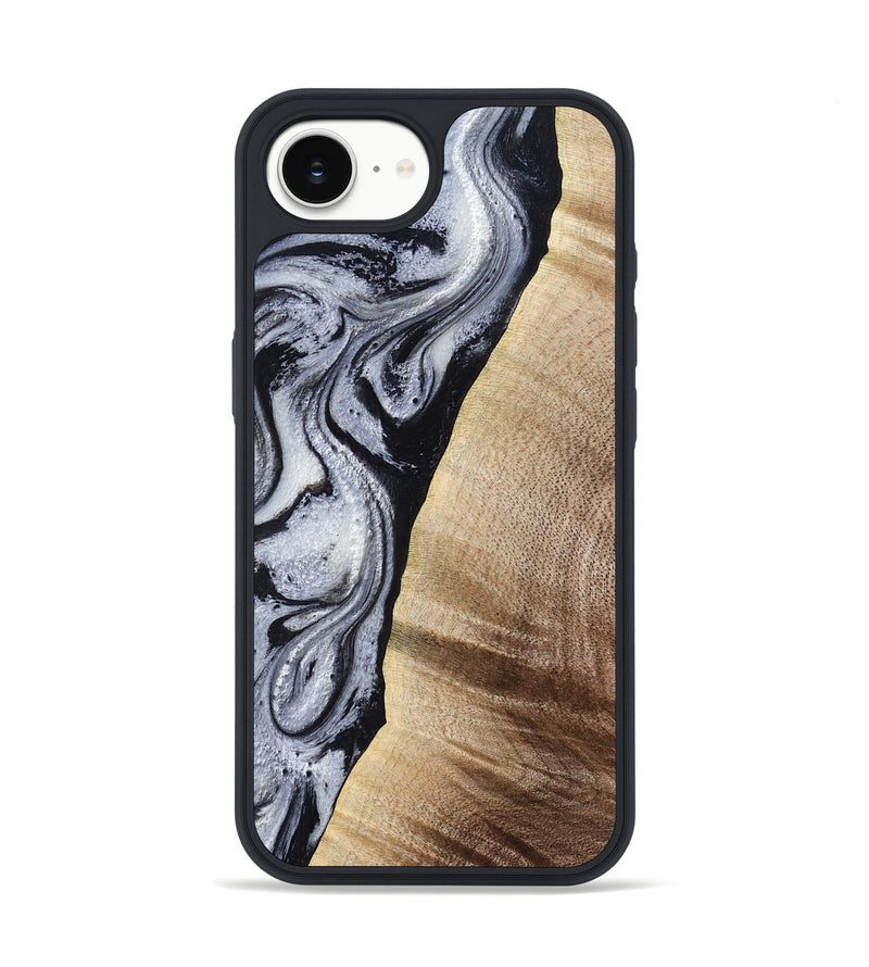 iPhone 16e Wood Phone Case - Kate (Black & White, 777574)