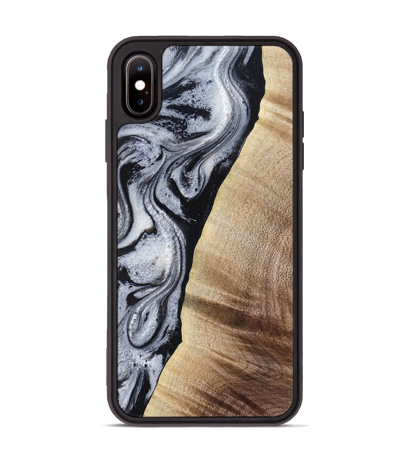 iPhone Xs Max Wood Phone Case - Kate (Black & White, 777574)