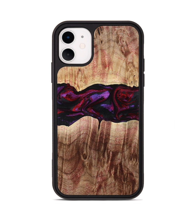 iPhone 11 Wood Phone Case - Lemuel (Red, 777578)