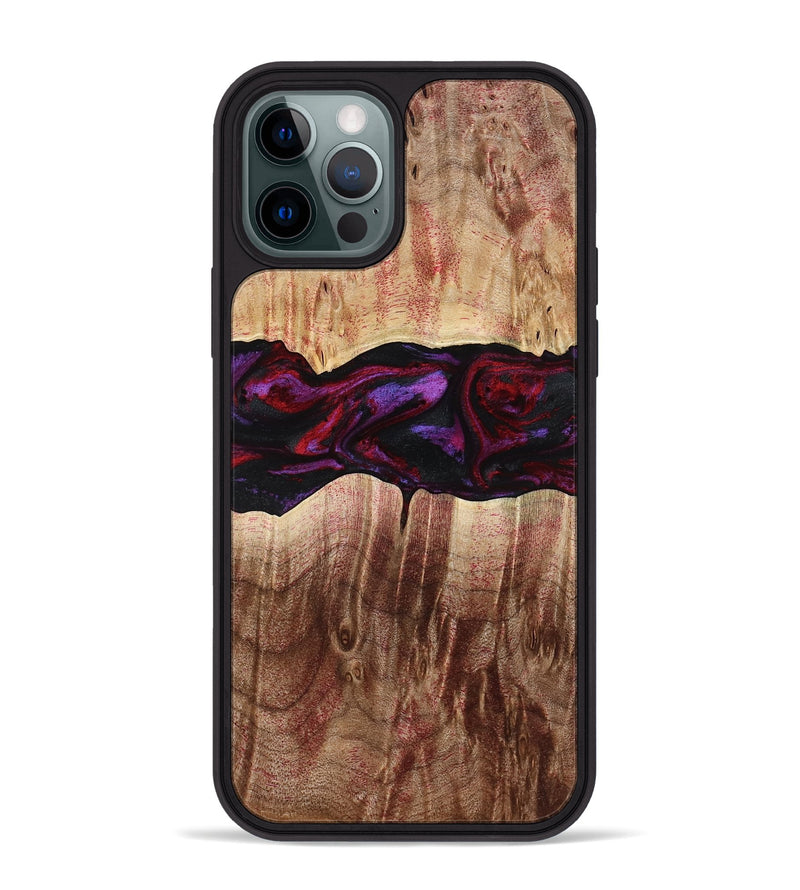 iPhone 12 Pro Max Wood Phone Case - Lemuel (Red, 777578)