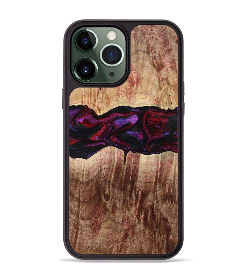 iPhone 13 Pro Max Wood Phone Case - Lemuel (Red, 777578)