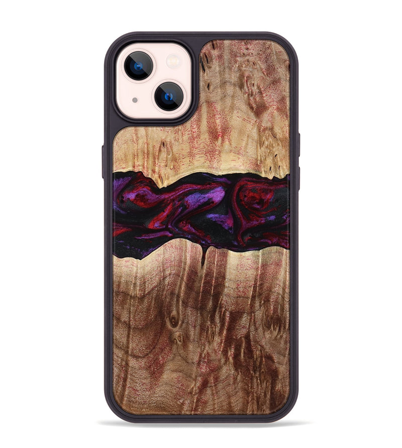 iPhone 14 Plus Wood Phone Case - Lemuel (Red, 777578)