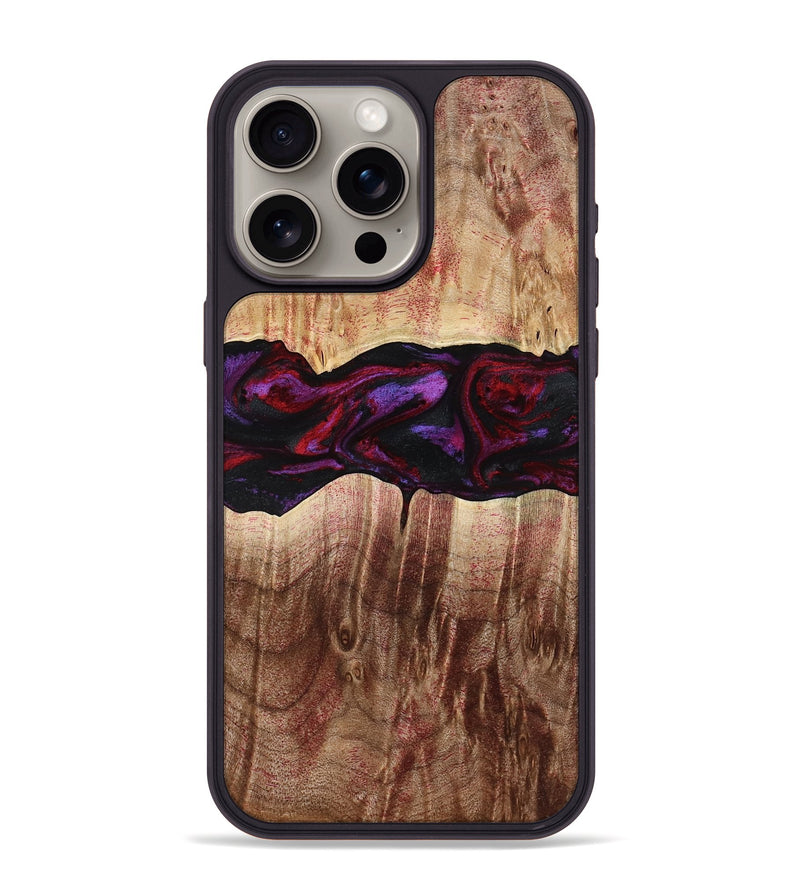 iPhone 15 Pro Max Wood Phone Case - Lemuel (Red, 777578)